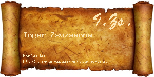 Inger Zsuzsanna névjegykártya
